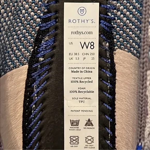 Rothy’s Retired Blue &amp; Grey Leopard Print Flats (RARE)