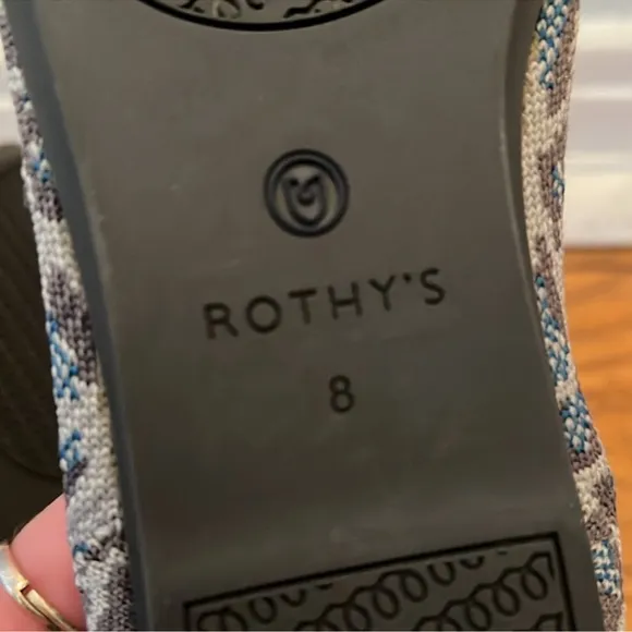 Rothy’s Retired Blue &amp; Grey Leopard Print Flats (RARE)