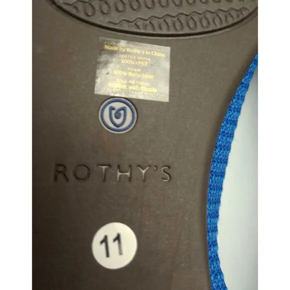Rothy's Retired Lazuli Vibrant Blue The Point Flats Shoes Size 11 NWOB