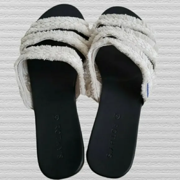 ROTHY'S Retired women's three band Sea Shell Fringe Sandals size 11