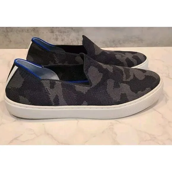 Rothys Shoes The Original Sneaker Womens Size 8.5 Gray/Knit Camo Slip On Comfort