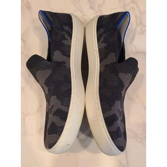 Rothys Shoes The Original Sneaker Womens Size 8.5 Gray/Knit Camo Slip On Comfort