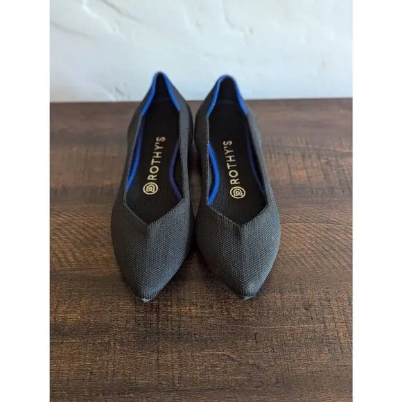 Rothy's Shoes The Point in Black Washable Flats Shoes - Size 8