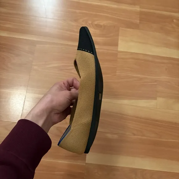 Rothy’s Tan/Black The Point II In Love Insole Comfort Flats in Camel Captoe 8.5