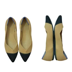 Rothy’s Tan/Black The Point II In Love Insole Comfort Flats in Camel Captoe 8.5