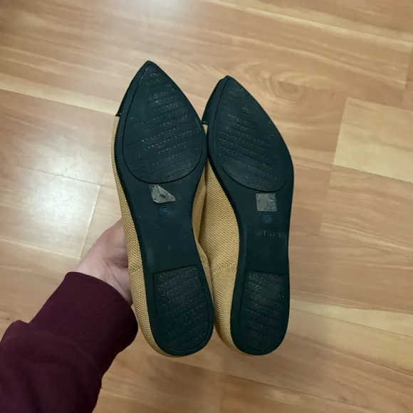 Rothy’s Tan/Black The Point II In Love Insole Comfort Flats in Camel Captoe 8.5