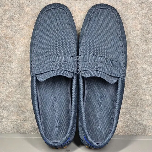 Rothy's The Driving Mens 12.5‎ Loafer Blue Knit Fabric Slip On Casual Shoes