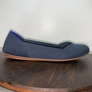 Rothy’s The Flat Women’s 7.5 Rounded Toe Shoes Navy Neautral Washable Slip On