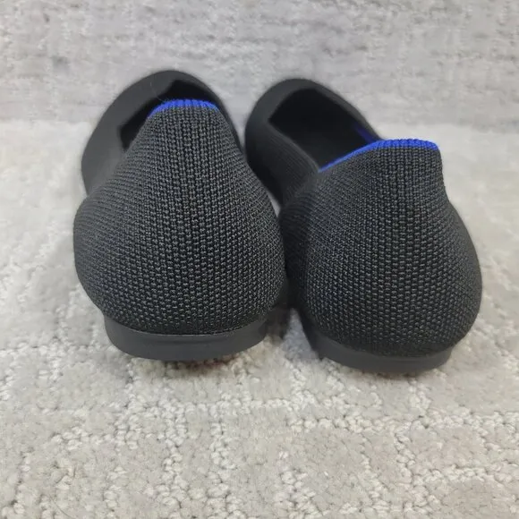 Rothy's The Flat Women's Size 7.5 Black Solid Round Toe Slip On Ballet Shoes