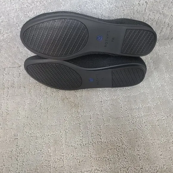 Rothy's The Flat Women's Size 7.5 Black Solid Round Toe Slip On Ballet Shoes