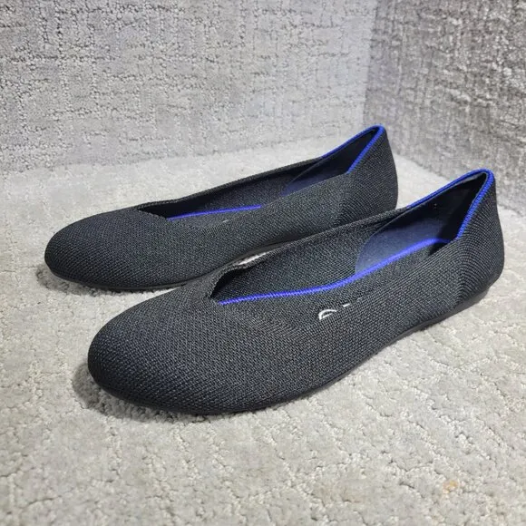 Rothys The Flat Women's Size 7.5 US Black Solid Round Toe Slip on Flat Shoes