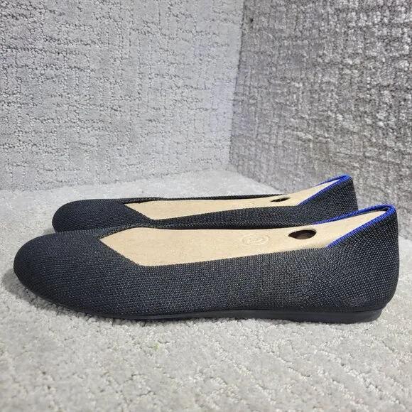 Rothys The Flat Women's Size 7.5 US Black Solid Round Toe Slip on Flat Shoes