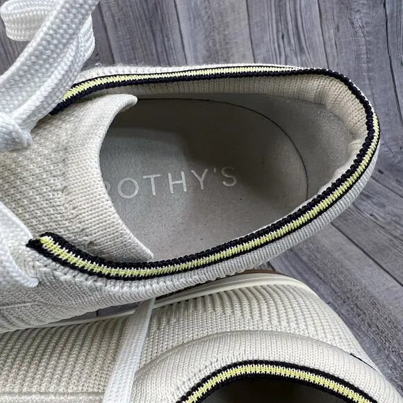 Rothy's The Lace Up Sneaker Vanilla Women’s 8 US Fabric Casual Shoes