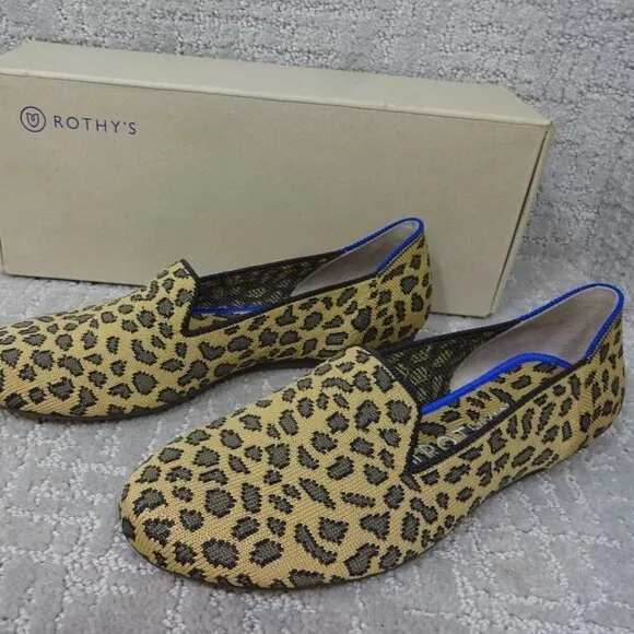 Rothys The Loafers Spotted Cheetah Print Round Toe Slip on Shoes Multiple Sizes
