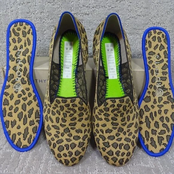 Rothys The Loafers Spotted Cheetah Print Round Toe Slip on Shoes Multiple Sizes
