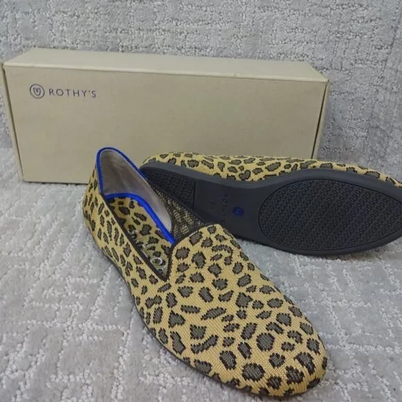 Rothys The Loafers Spotted Cheetah Print Round Toe Slip on Shoes Multiple Sizes