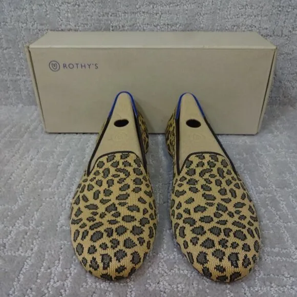 Rothys The Loafers Spotted Cheetah Print Round Toe Slip on Shoes Multiple Sizes