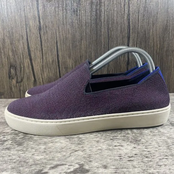 Rothy's The Original Sneaker Fig Python Purple Slip On Shoes Women’s Size 9.5