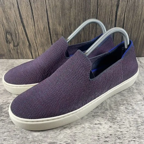 Rothy's The Original Sneaker Fig Python Purple Slip On Shoes Women’s Size 9.5