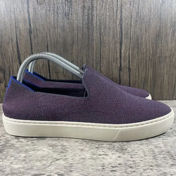 Rothy's The Original Sneaker Fig Python Purple Slip On Shoes Women’s Size 9.5