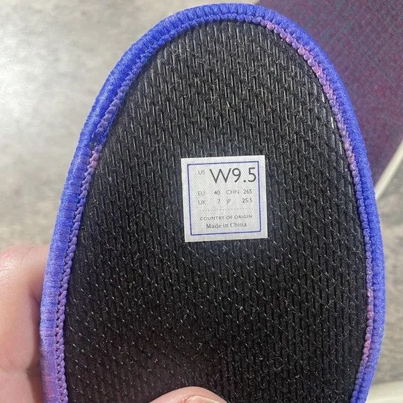 Rothy's The Original Sneaker Fig Python Purple Slip On Shoes Women’s Size 9.5
