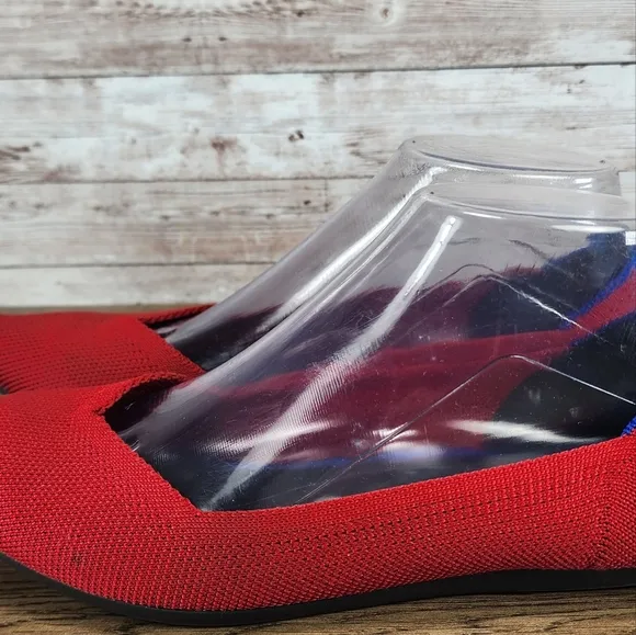 Rothy’s The Point Chili Red Flats Shoes Size 9 Womens