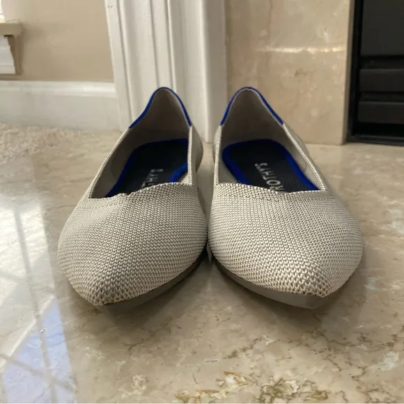 Rothy's The Point Flats in Flax Birdseye Grey, Size 8.5, EUC