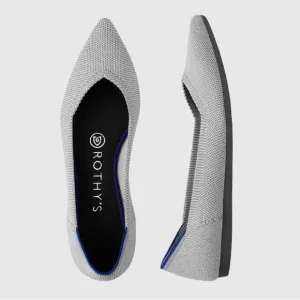 Rothy's The Point Flats in Flax Birdseye Grey, Size 8.5, EUC