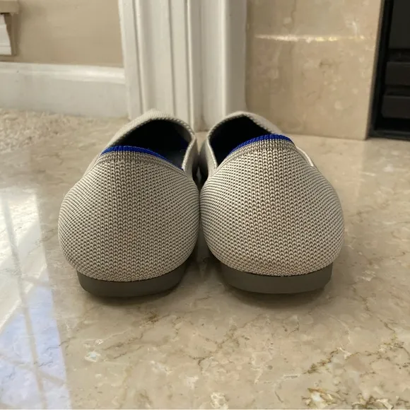 Rothy's The Point Flats in Flax Birdseye Grey, Size 8.5, EUC