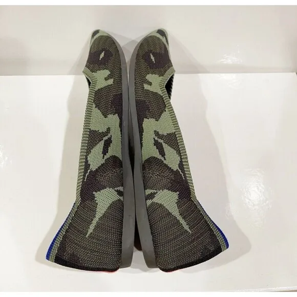Rothy's The Point Olive Camo Flats Slip On Womens Shoes Size 12 Green WORN ONCE