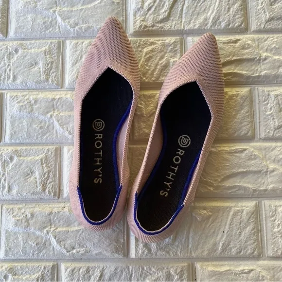 Rothy’s The Point Pink Flat Slip On Shoes Size 7.5
