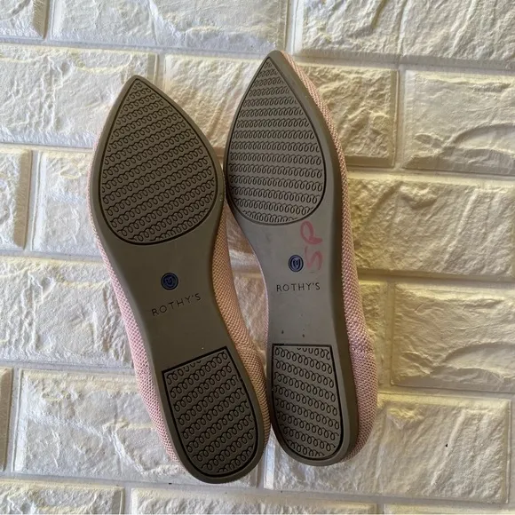 Rothy’s The Point Pink Flat Slip On Shoes Size 7.5