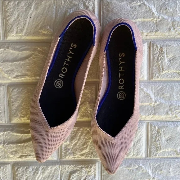 Rothy’s The Point Pink Flat Slip On Shoes Size 7.5