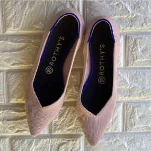 Rothy’s The Point Pink Flat Slip On Shoes Size 7.5