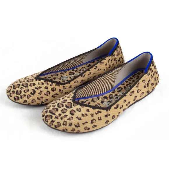 Rothy's The Point Retired Leopard Print Flats Slip On Shoes