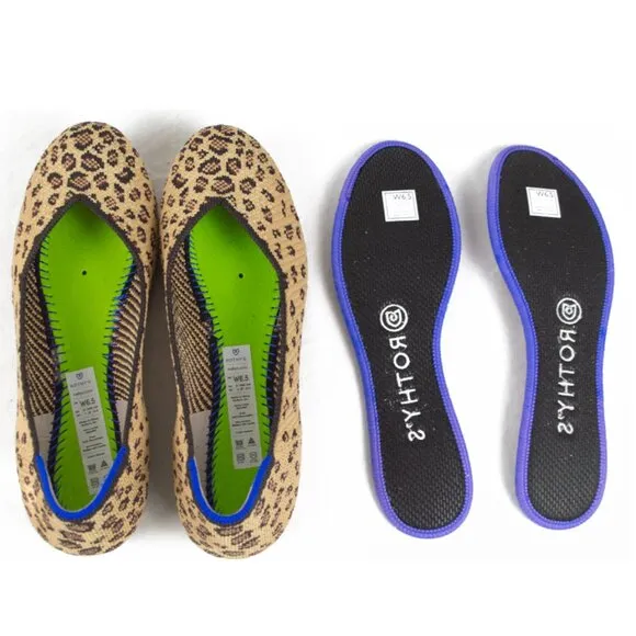 Rothy's The Point Retired Leopard Print Flats Slip On Shoes