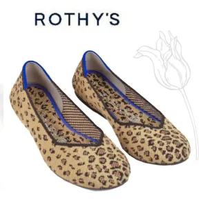 Rothy's The Point Retired Leopard Print Flats Slip On Shoes