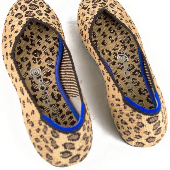 Rothy's The Point Retired Leopard Print Flats Slip On Shoes