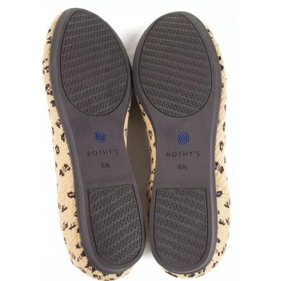 Rothy's The Point Retired Leopard Print Flats Slip On Shoes