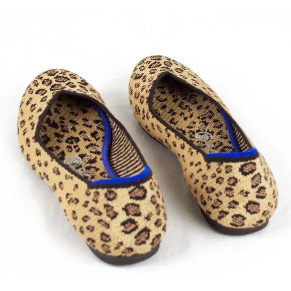 Rothy's The Point Retired Leopard Print Flats Slip On Shoes