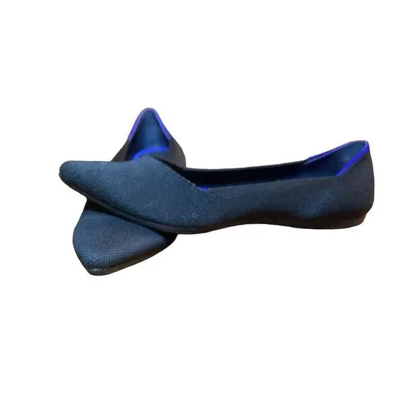 Rothy’s The Point Women US 7.5 Maritime Navy Black Flats Luxury preppy