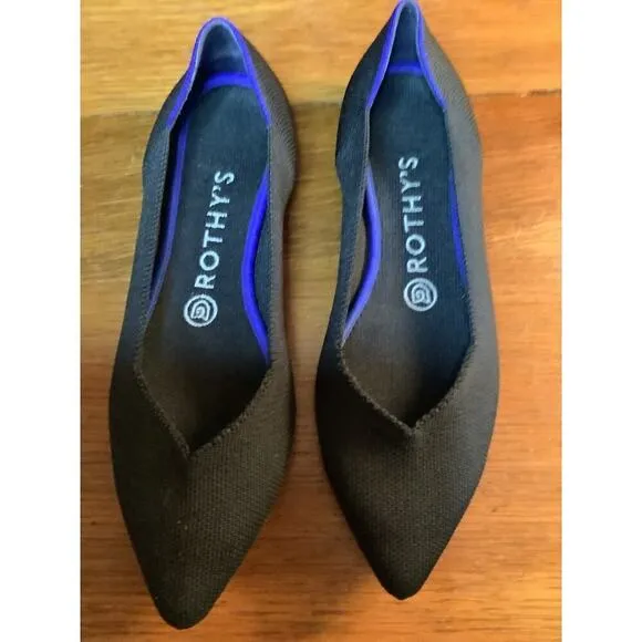 Rothy’s The Point Women US 7.5 Maritime Navy Black Flats Luxury preppy
