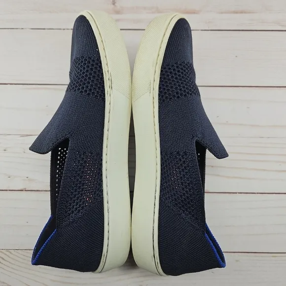 Rothy's The Sneaker Maritime Lattice Stitch‎ Navy Slip On Shoes Womens Size 5.5