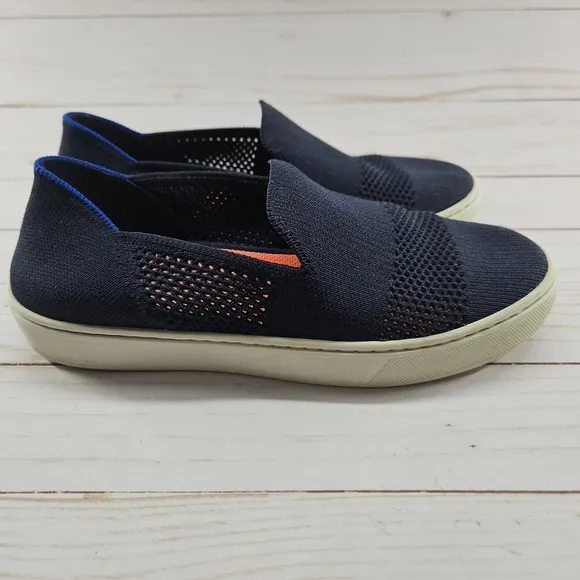 Rothy's The Sneaker Maritime Lattice Stitch‎ Navy Slip On Shoes Womens Size 5.5