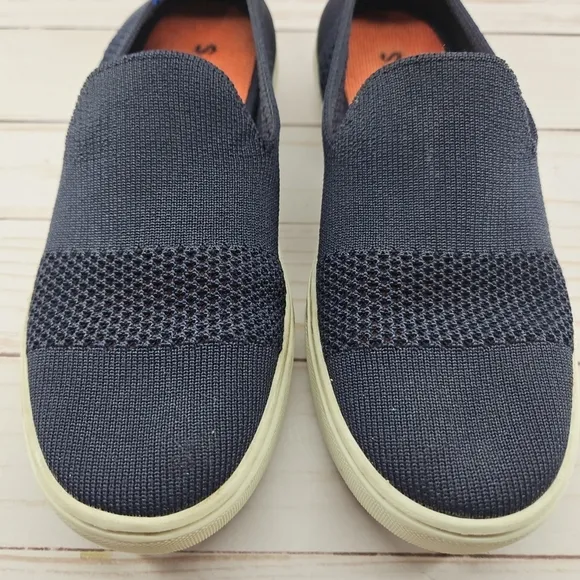 Rothy's The Sneaker Maritime Lattice Stitch‎ Navy Slip On Shoes Womens Size 5.5