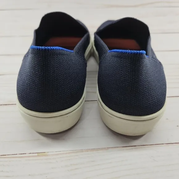 Rothy's The Sneaker Maritime Lattice Stitch‎ Navy Slip On Shoes Womens Size 5.5