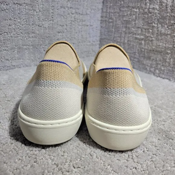 Rothy's The Sneaker Women's Size US 8.5 Tan Birch Stripe Round Toe Slip On Shoes