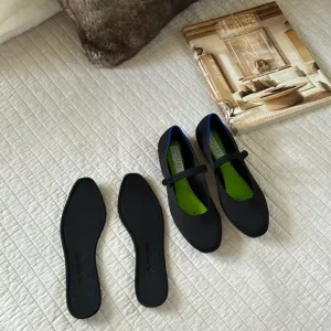 Rothy’s The Square Mary Jane ballet flats shoes, Black 6.5