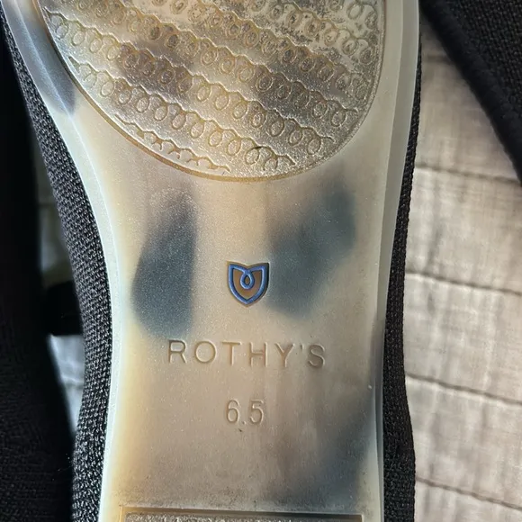 Rothy’s The Square Mary Jane ballet flats shoes, Black 6.5