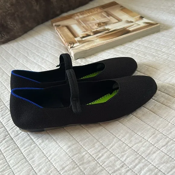 Rothy’s The Square Mary Jane ballet flats shoes, Black 6.5